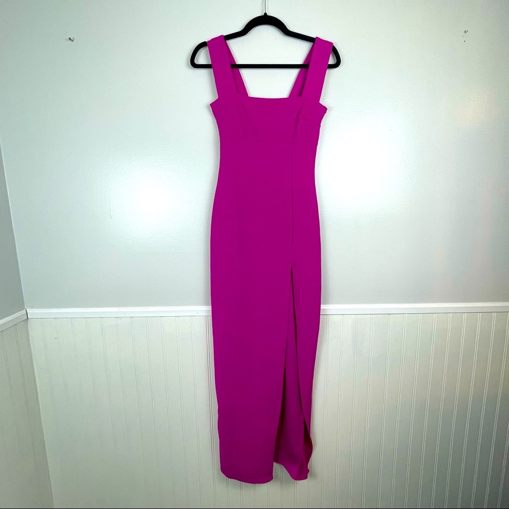 Nastygal Square Neck Maxi dress with slit